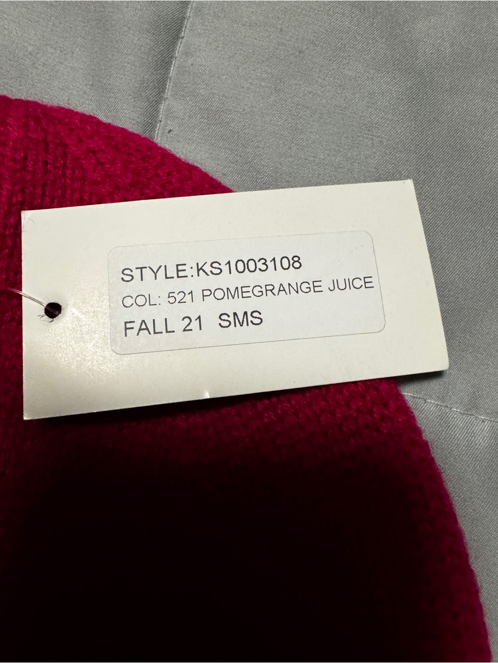 Kate Spade Knit Beanie Hat Bow Accent Pomegranate & Black, One Size - Picture 6 of 6